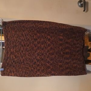 Kensie Orange And Gray Knit Pencil Skirt